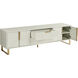 Barnette 71 inch High Gloss Cream and Gold Media Console and Cabinet
